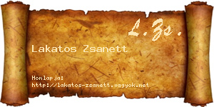 Lakatos Zsanett névjegykártya